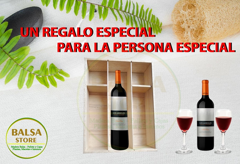 Porta Vino + 2 copas + 1 Vino (Vino Los Arboles)