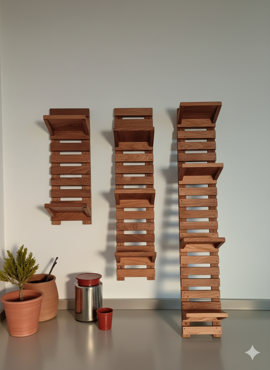 PORTAMACETA TIPO REJA- 3 CUERPOS - MED.: (60 X 20 - 90 X 20 - 120 X 20)