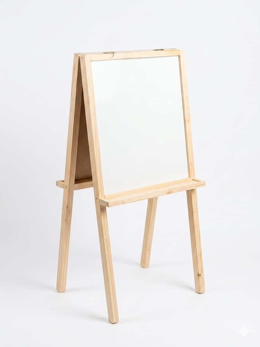 Pizarra Didactica de Doble Cara (90 x 50cm) - Pino Natural (Sellada)