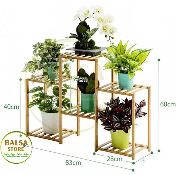 PORTA MACETERO - 3 PISOS - 6 DIV (PM2-83x60x25)